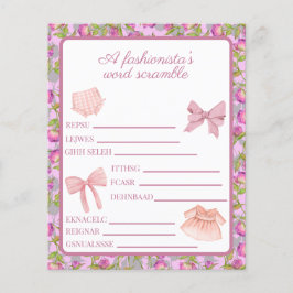 Rosa Mode Pige Ord Omskrivning Aktivitet för Födel