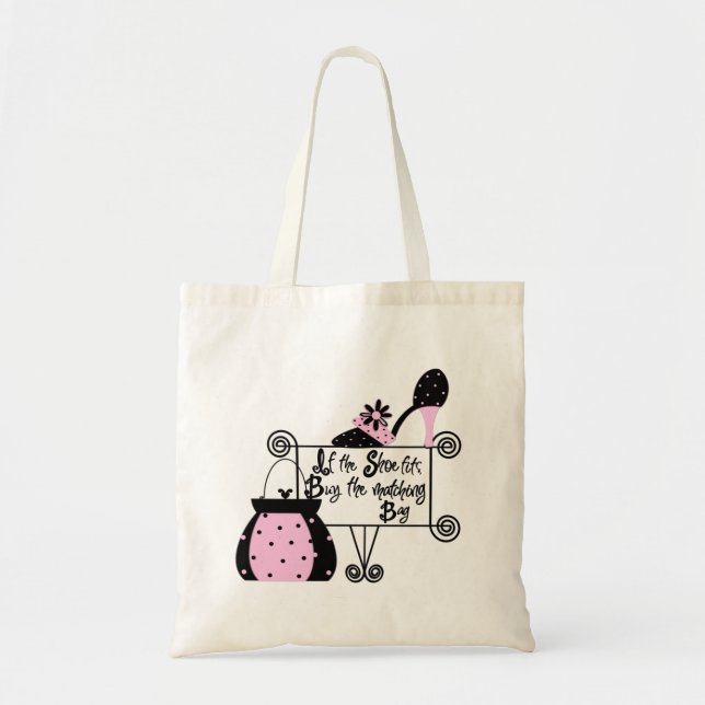 Rosa Mode Tote Bag Tygkasse (Framsidan)