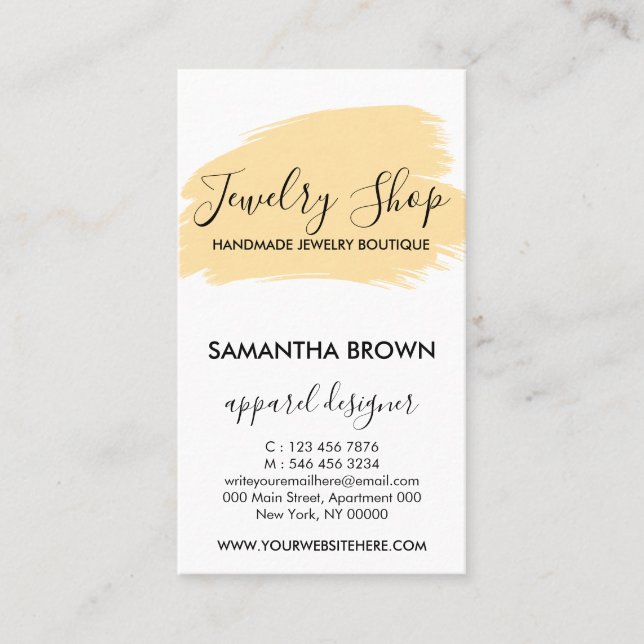 Rosa Modern 5: gult för judiska vårdinstruktioner Visitkort (Framsida)