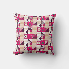 Rosa Modern Abstrakt Geometric jul Kudde