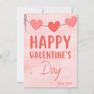 Rosa Modern Alla hjärtans gruppinbjudan Inbjudningar