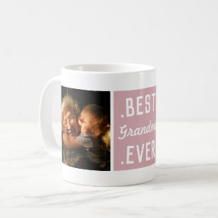 Rosa Modern Anpassningsbar 2 Foto Best Grandma Ald Kaffemugg