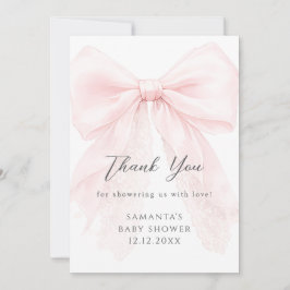 Rosa modern baby shower för flickor tack kort