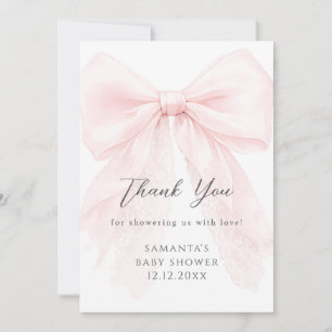 Rosa modern baby shower för flickor tack kort