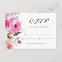 Rosa Modern Blommig Bat Mitzvah RSVP