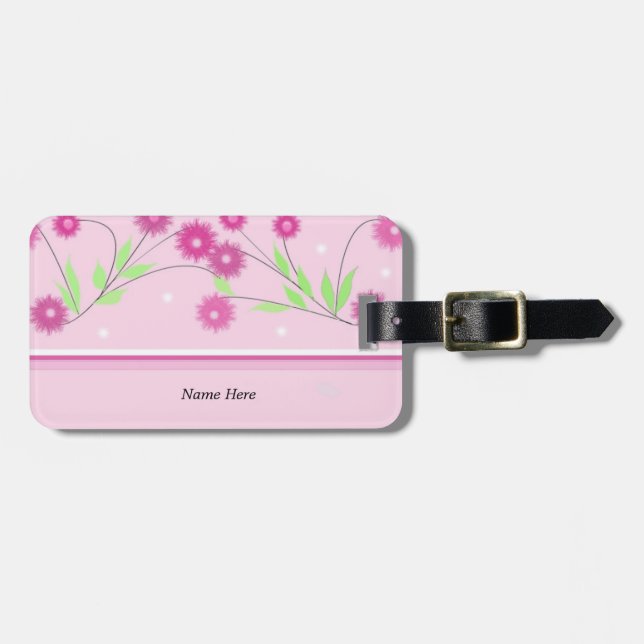 Rosa Modern Blommigt Bagagebricka (Horisontell Framsida)