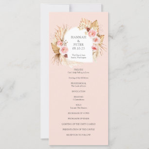  Rosa Modern Boho Pampas Grass Blommigt