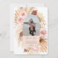 Rosa Modern Boho Pampas Grass Blommigt Photo