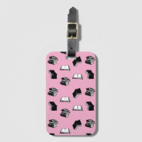 Rosa Modern Bookish Bibliophile Bok Mönster