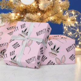 Rosa Modern Bunny Öron Påsk Cute Girly-Muffinsar Presentpapper