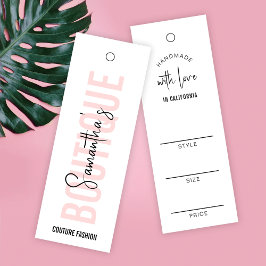  Rosa Modern Clothing Pris Märkre Label Litet Visitkort
