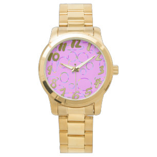 Rosa Modern Coola Circles Loops Fruktigare Stänk Armbandsur