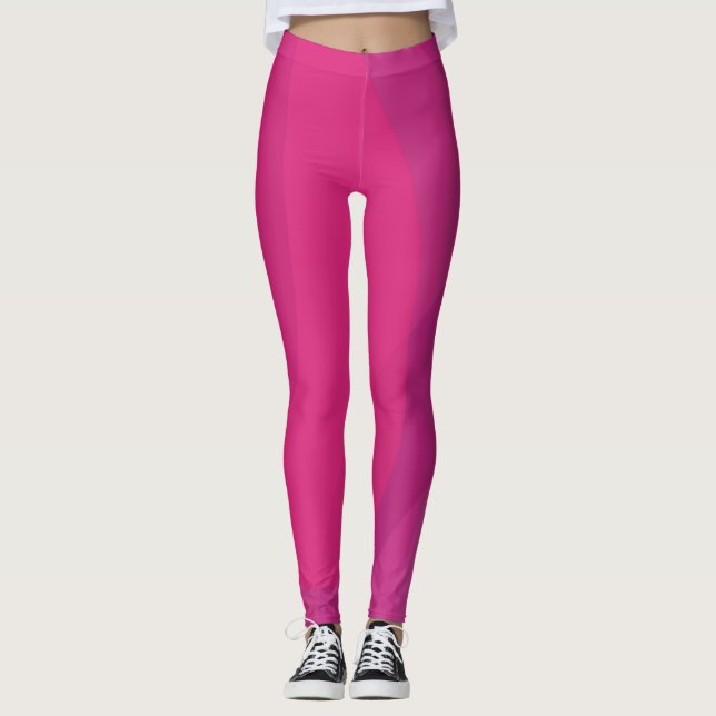 Rosa, modern, coola, trendig, vågigt i stadsmiljö leggings (Framsida)
