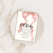 Rosa Modern Elegant Bow Girl Baby Shower