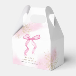 Rosa Modern Elegant Vattenfärgsfack för babyskor Presentaskar