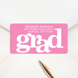 Rosa modern fet typografi adress adressetikett