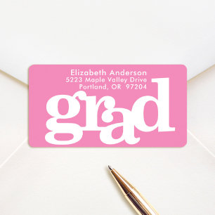 Rosa modern fet typografi adress adressetikett