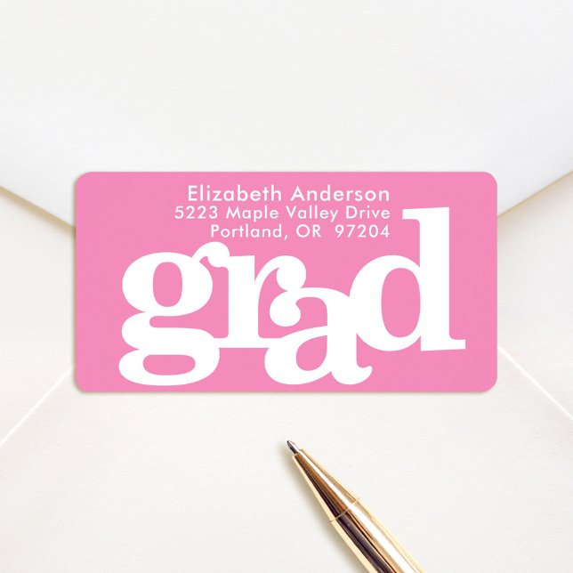Rosa modern fet typografi adress adressetikett (Skapare uppladdad)