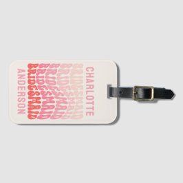 Rosa modern flickretro 60:s enkla brud bagagebricka