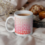 Rosa modern flickretro 60:s enkla brud kaffemugg<br><div class="desc">Rosa och rödgiftsretrosimple 60's coola vibes bachelorette helg bridesmaid party tillbehör</div>