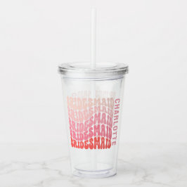 Rosa modern flickretro 60:s enkla brud take away mugg