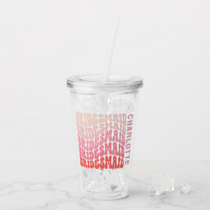 Rosa modern flickretro 60:s enkla brud take away mugg