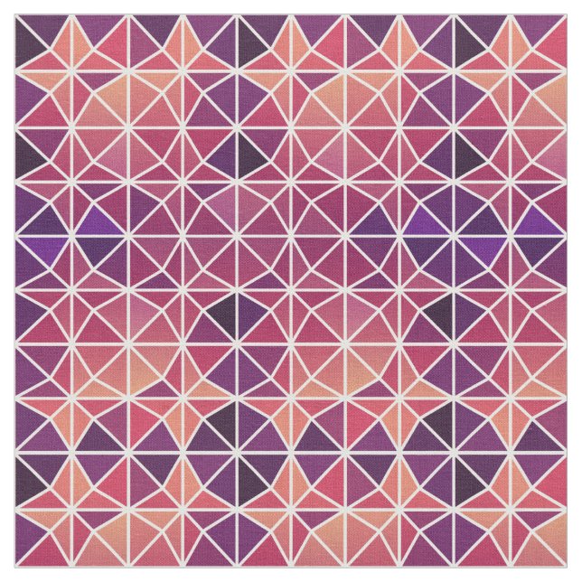 Rosa Modern Geometric Tile Mönster Tyg (Närbild)
