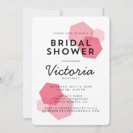 Rosa | Modern geometrisk Inbjudningskort för möhip