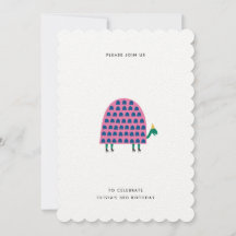 Rosa Modern Girl's Birthday Turtle Investigation
