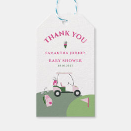 Rosa Modern Golf Baby Shower Presentetikett