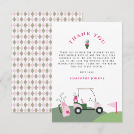 Rosa Modern Golf Baby Shower Tack Kort