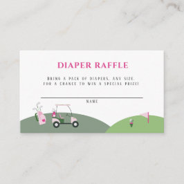 Rosa Modern Golf Baby Shower Tilläggskort