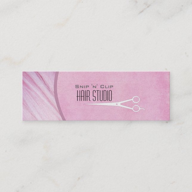 Rosa Modern Hair Stylist Salon Mini Visitkort (Framsida)