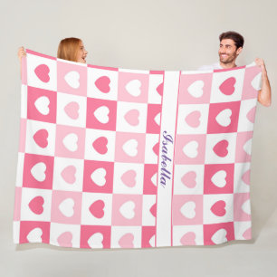 Rosa Modern Heart Kärlek Collection Fleecefilt