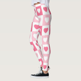 Rosa Modern Heart Kärlek Collection Leggings