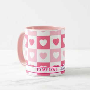 Rosa Modern Heart Kärlek Collection Mugg