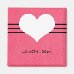 Rosa Modern Heart Magnet