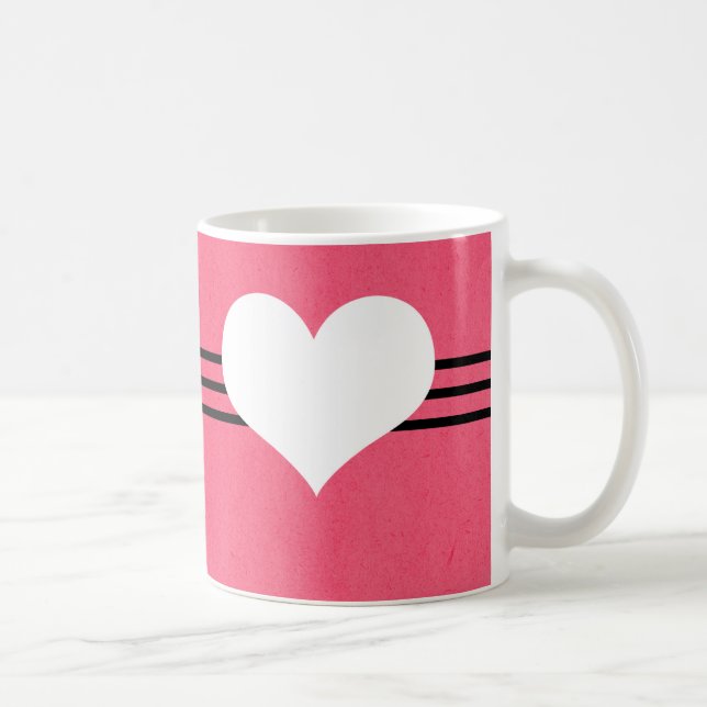 Rosa Modern Heart Mugg (Höger)