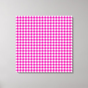 Rosa Modern Houndstooth på Emporiomoffa Canvastryck