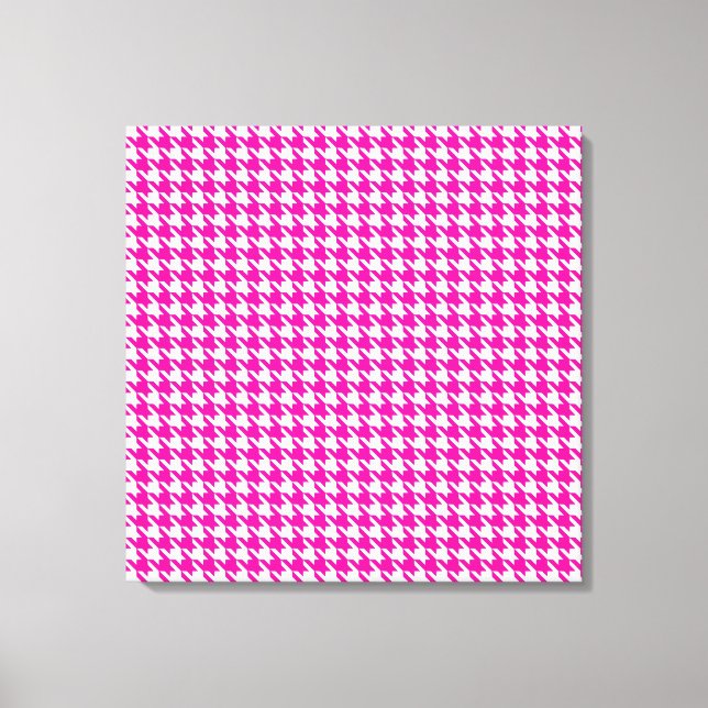 Rosa Modern Houndstooth på Emporiomoffa Canvastryck (Framsida)