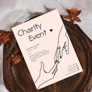 Rosa Modern Illustration Fundraiser Charity Event Reklamblad