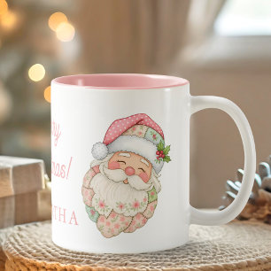 Rosa modern jul tomte namn mugg
