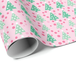 Rosa Modern Julgran Presentpapper