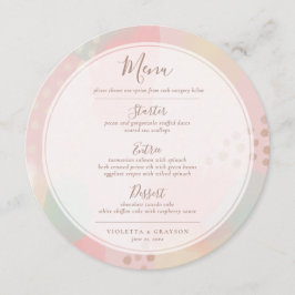 Rosa Modern konst Bröllop Meny
