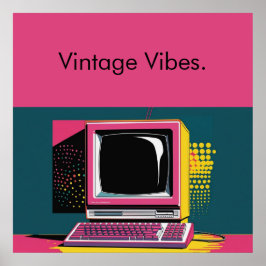 Rosa modern konst vintage datoraffisch poster