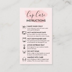 Rosa Modern Kopp Cares Instructions Visitkort