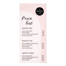 Rosa Modern Logotyp Skönhetssalong Prislista Reklamkort