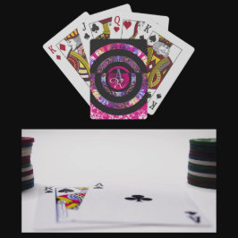Rosa modern mandala casinokort