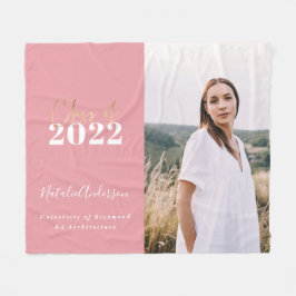 rosa, modern manusgrad för multifotoklass 2022 fleecefilt