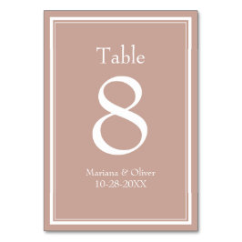 Rosa Modern Minimalist Bröllop Bordsnummer